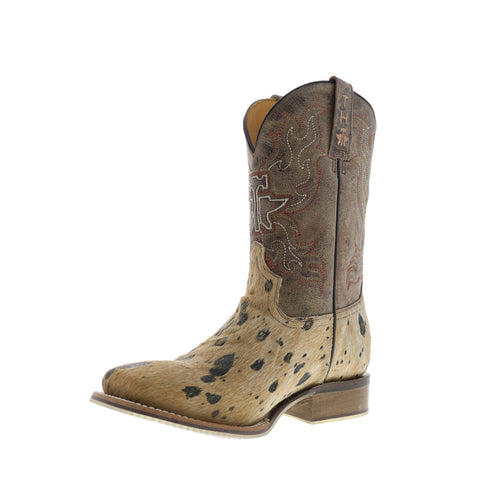 Tin Haul Hairston Buffalo Sole Mens Brown Wide Leather Cowboy Western Boots