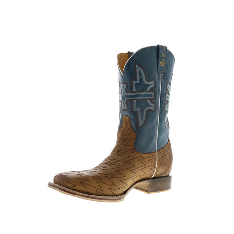 Tin Haul Bolt Lightning Bolt Sole Mens Brown Wide Cowboy Western Boots