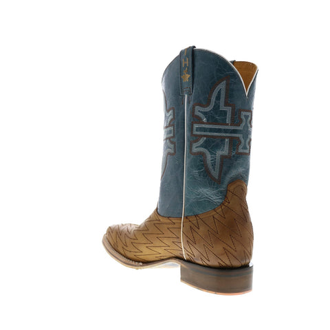 Tin Haul Bolt Lightning Bolt Sole Mens Brown Wide Cowboy Western Boots