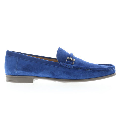 Mezlan Landa Suede 14004 Mens Blue Suede Loafers & Slip Ons Casual Shoes