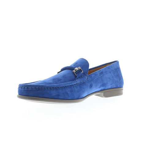 Mezlan Landa Suede 14004 Mens Blue Suede Loafers & Slip Ons Casual Shoes