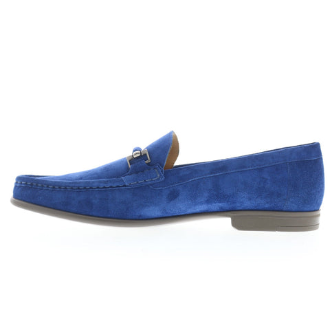 Mezlan Landa Suede 14004 Mens Blue Suede Loafers & Slip Ons Casual Shoes