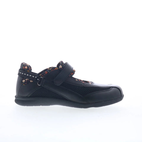 Drew Joy 14368-19 Womens Black Leather Strap Mary Jane Flats Shoes