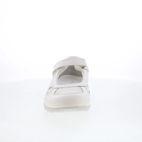 Drew Delite 14373-21 Womens White Extra Wide Mesh Mary Jane Flats Shoes