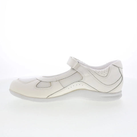 Drew Delite 14373-21 Womens White Extra Wide Mesh Mary Jane Flats Shoes