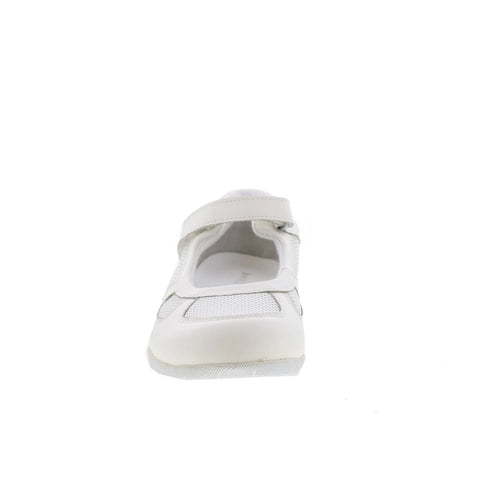 Drew Delite 14373-21 Womens White Extra Wide Mesh Mary Jane Flats Shoes