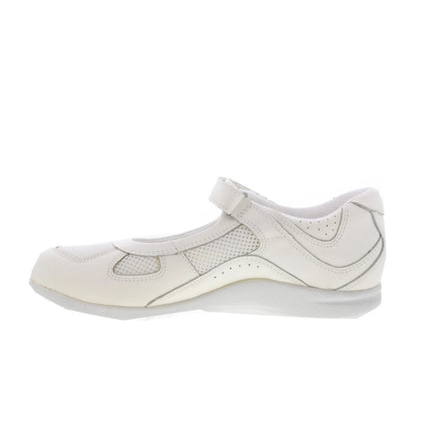 Drew Delite 14373-21 Womens White Extra Wide Mesh Mary Jane Flats Shoes