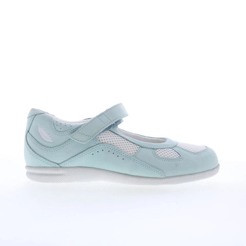 Drew Delite 14373-23 Womens Blue Mesh Strap Mary Jane Flats Shoes