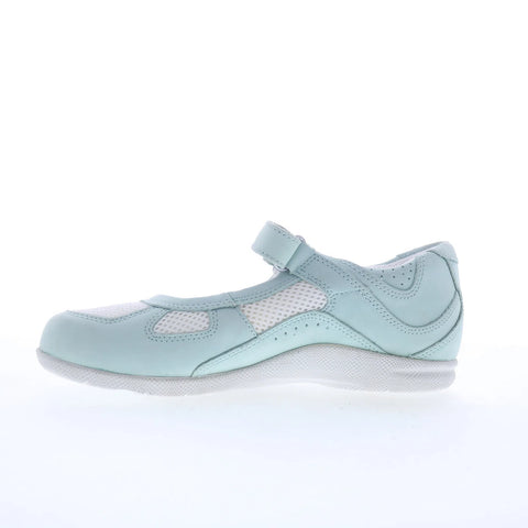 Drew Delite 14373-23 Womens Blue Mesh Strap Mary Jane Flats Shoes
