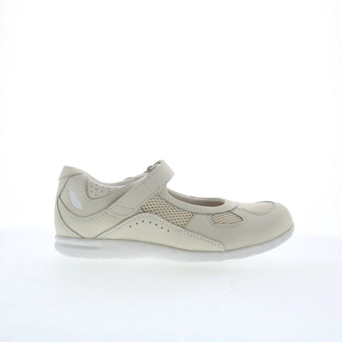 Drew Delite 14373-31 Womens Beige Extra Wide Mesh Strap Mary Jane Flats Shoes