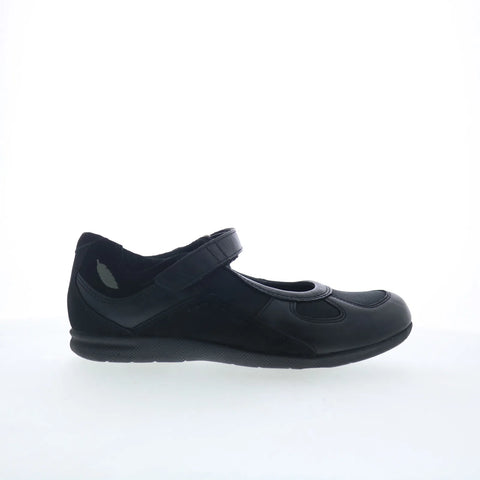 Drew Delite 14373-99 Womens Black Leather Strap Mary Jane Flats Shoes