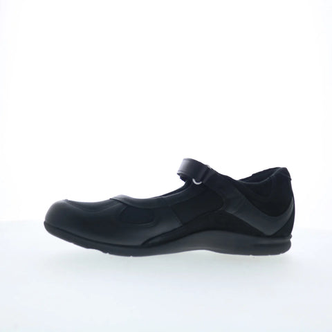 Drew Delite 14373-99 Womens Black Leather Strap Mary Jane Flats Shoes