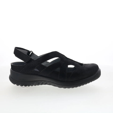 Drew Smiles 14791-16 Womens Black Suede Strap Slingback Sandals Shoes