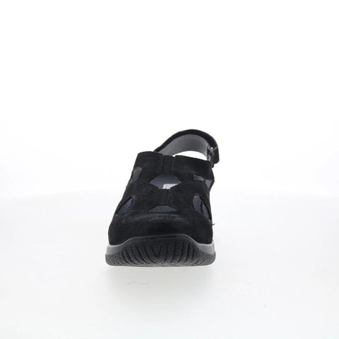 Drew Smiles 14791-16 Womens Black Suede Strap Slingback Sandals Shoes