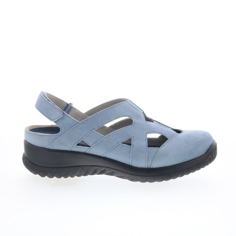 Drew Smiles 14791-4B Womens Blue Suede Strap Sandals Shoes