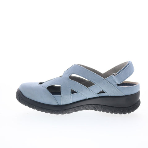 Drew Smiles 14791-4B Womens Blue Wide Suede Strap Sandals Shoes