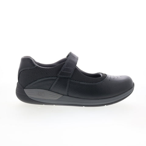 Drew Trust 14805-12 Womens Black Leather Strap Mary Jane Flats Shoes