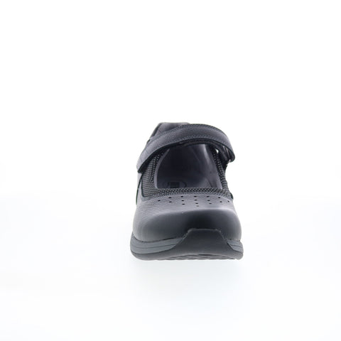 Drew Trust 14805-12 Womens Black Leather Strap Mary Jane Flats Shoes