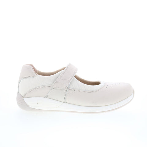 Drew Trust 14805-3Z Womens Beige Extra Wide Leather Mary Jane Flats Shoes