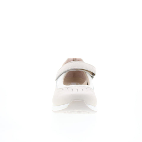 Drew Trust 14805-3Z Womens Beige Extra Wide Leather Mary Jane Flats Shoes