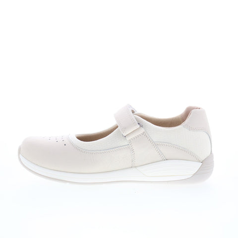 Drew Trust 14805-3Z Womens Beige Leather Strap Mary Jane Flats Shoes