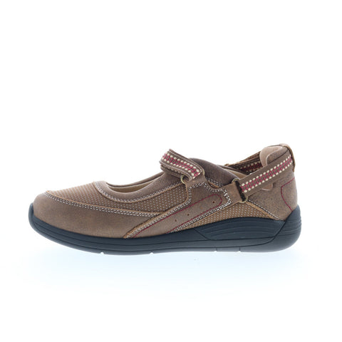 Drew Triumph 14808-82 Womens Brown Leather Strap Mary Jane Flats Shoes