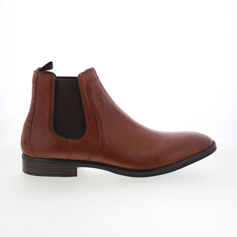Johnston & Murphy 15-1483 Mens Brown Leather Slip On Chelsea Boots