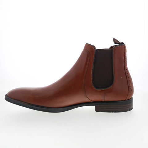 Johnston & Murphy 15-1483 Mens Brown Leather Slip On Chelsea Boots