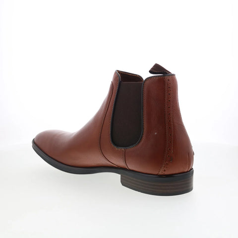 Johnston & Murphy 15-1483 Mens Brown Leather Slip On Chelsea Boots