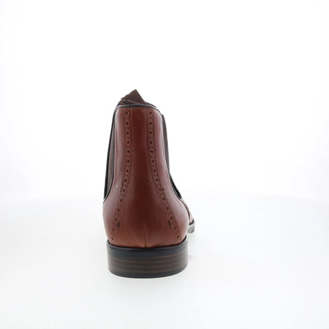 Johnston & Murphy 15-1483 Mens Brown Leather Slip On Chelsea Boots