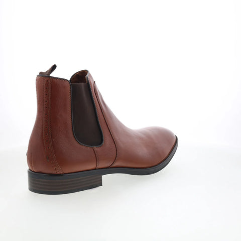 Johnston & Murphy 15-1483 Mens Brown Leather Slip On Chelsea Boots