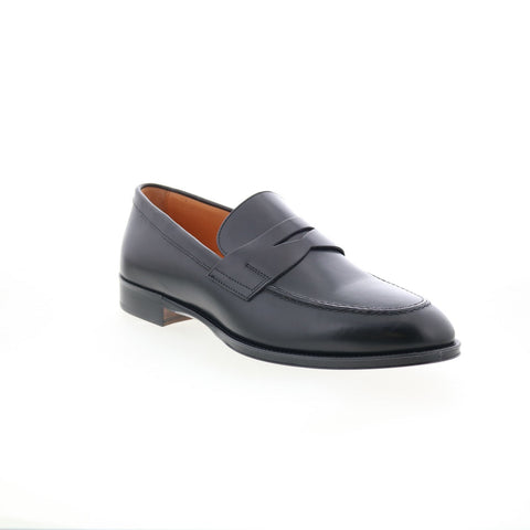 Zelli Italia Roma Calfskin Mens Black Loafers & Slip Ons Penny Shoes