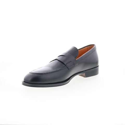 Zelli Italia Roma Calfskin Mens Black Loafers & Slip Ons Penny Shoes