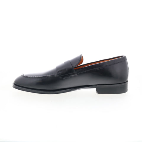 Zelli Italia Roma Calfskin Mens Black Loafers & Slip Ons Penny Shoes