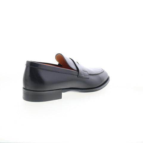 Zelli Italia Roma Calfskin Mens Black Loafers & Slip Ons Penny Shoes