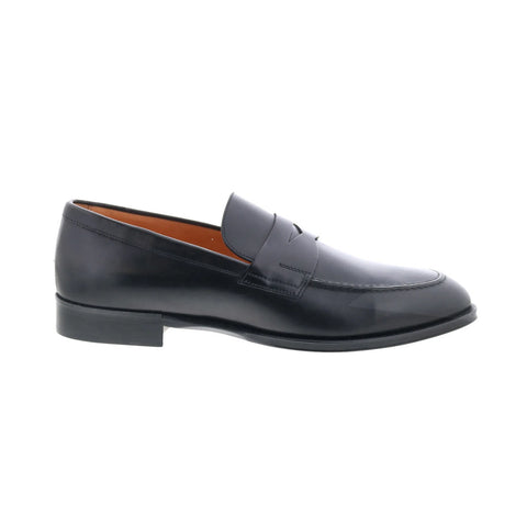 Zelli Italia Roma Calfskin Mens Black Loafers & Slip Ons Penny Shoes