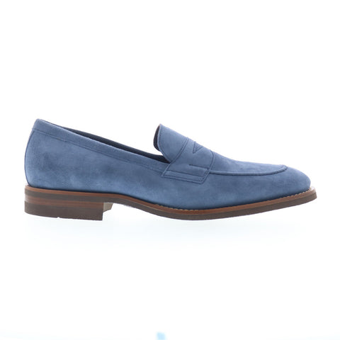 Zelli Italia Roma Suede Penny Loafer Mens Blue Loafers & Slip Ons Penny Shoes