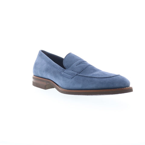 Zelli Italia Roma Suede Penny Loafer Mens Blue Loafers & Slip Ons Penny Shoes