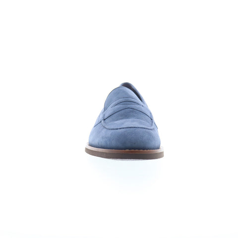 Zelli Italia Roma Suede Penny Loafer Mens Blue Loafers & Slip Ons Penny Shoes