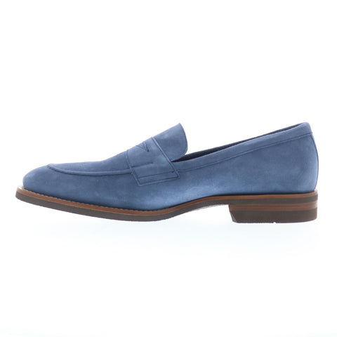Zelli Italia Roma Suede Penny Loafer Mens Blue Loafers & Slip Ons Penny Shoes