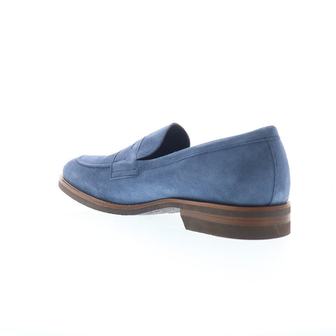 Zelli Italia Roma Suede Penny Loafer Mens Blue Loafers & Slip Ons Penny Shoes