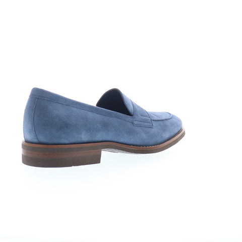 Zelli Italia Roma Suede Penny Loafer Mens Blue Loafers & Slip Ons Penny Shoes