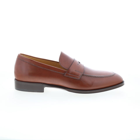 Zelli Italia Roma Calfskin Mens Brown Leather Loafers & Slip Ons Penny Shoes
