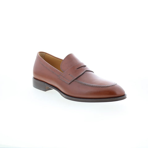 Zelli Italia Roma Calfskin Mens Brown Leather Loafers & Slip Ons Penny Shoes