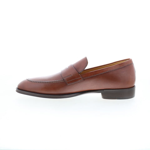 Zelli Italia Roma Calfskin Mens Brown Leather Loafers & Slip Ons Penny Shoes