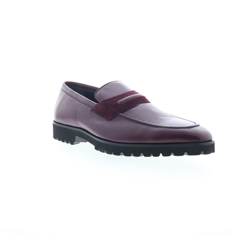 Zelli Italia Roman Italian Mens Burgundy Loafers & Slip Ons Penny Shoes