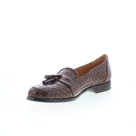 Zelli Italia Rivera Woven Calfskin Mens Brown Loafers Casual Shoes