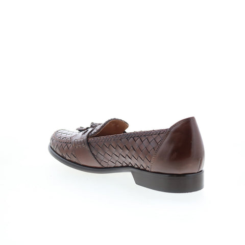 Zelli Italia Rivera Woven Calfskin Mens Brown Loafers Casual Shoes