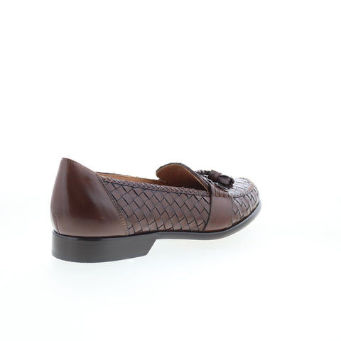 Zelli Italia Rivera Woven Calfskin Mens Brown Loafers Casual Shoes