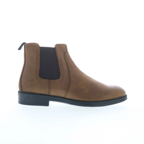 Johnston & Murphy 15-3202 Mens Brown Leather Pull On Chelsea Boots